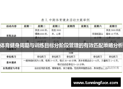 体育健身周期与训练目标分阶段管理的有效匹配策略分析